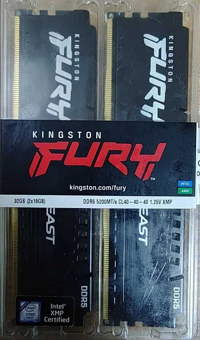 Память DDR5 (2x16GB) Kingston FURY 5200 MHz Beast (KF552C40BBK2-32) Киев - изображение 1