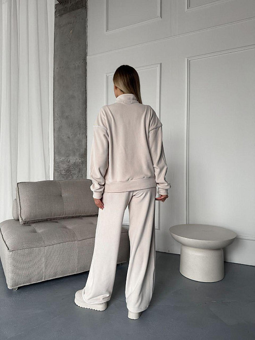 Стильний жіночий теплий флісовий костюм-двійка Бежевий, 46/48 Одеса - фото 3