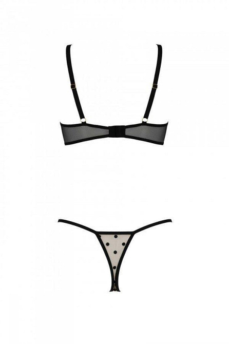 Эротический комплект Passion MARINA SET WITH OPEN BRA, XXL/XXXL, beige, открытые чашки Sex Aura Киев - изображение 4