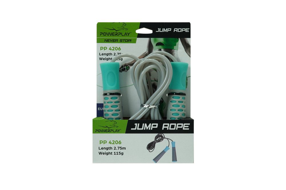 Скакалка PowerPlay 4206 Jump Rope PRO+ Сіро-м'ятна (2,75m.) Кам'янське - фото 10