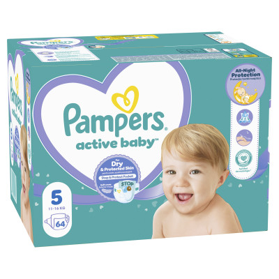 Подгузники Pampers Active Baby Размер 5 (11-16 кг) 64 шт (8001090949974) Винница - изображение 2