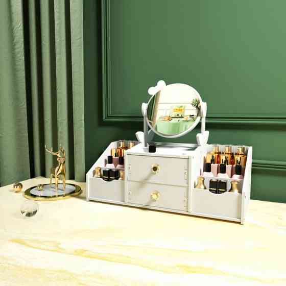 Настольный комод для косметики и украшений с зеркалом 40см Винница