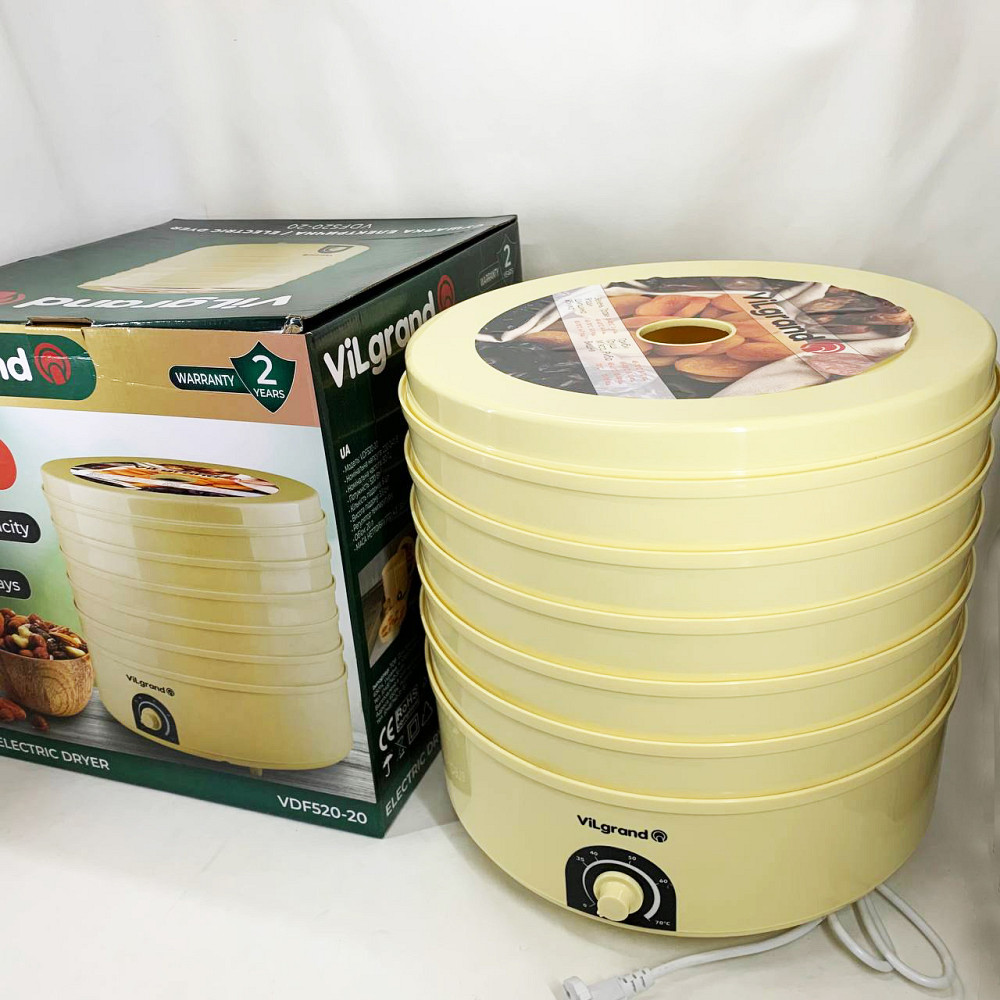 Сушарка дегідратор для харчових продуктів VILGRAND VDF520-20 520 Вт 20 Л, Сушарка для грибів та ягід DR-95 Львів - фото 9
