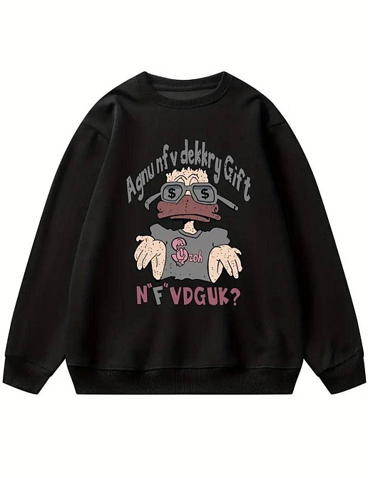 Жіночий утеплений оверсайз світшот із креативним принтом тринитка на флісі Одеса - фото 6