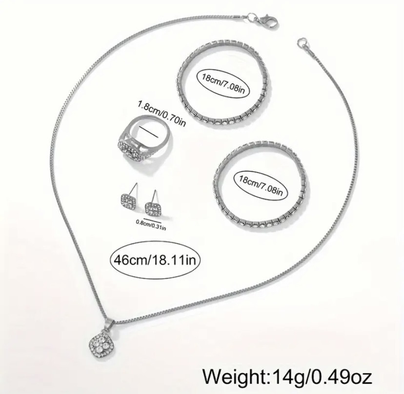 Подарунковий набір для жінок Арабські цифри наручний годинник браслет кільце ланцюжок з кулоном і сережки золотистий Київ - фото 4
