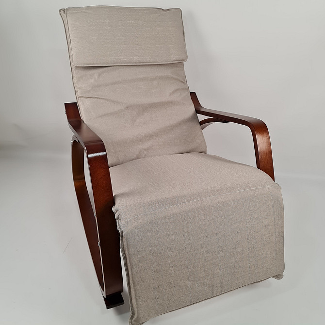Крісло гойдалка з підставкою для ніг Avko ARC003 Walnut Beige Київ - фото 7