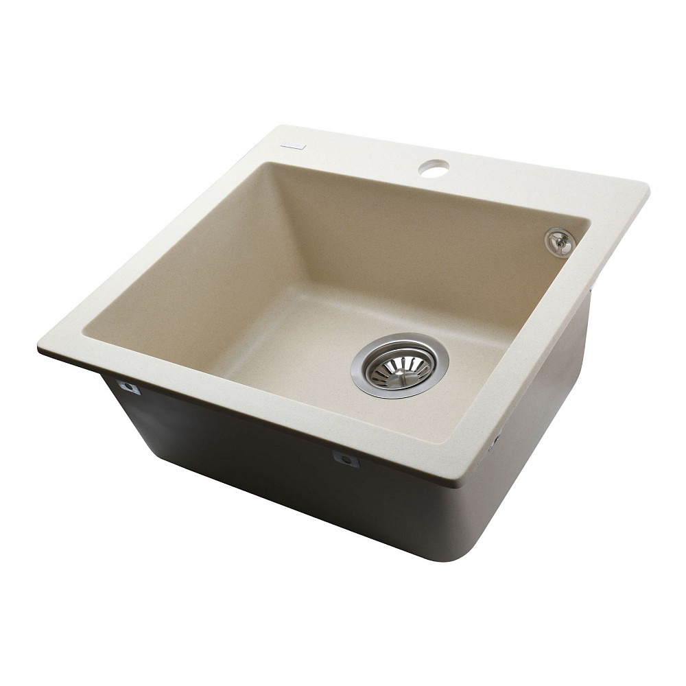 Гранітна мийка Globus Lux AOSTA слонова кiстка 490x455мм Тернопіль - фото 4