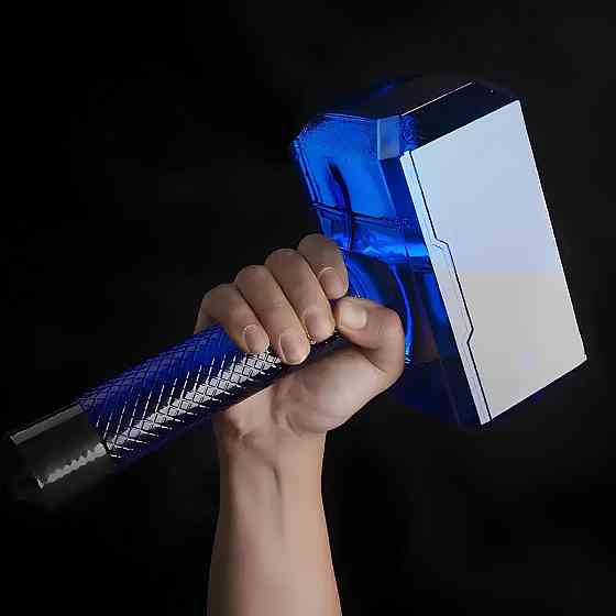 Пляшка для води RESTEQ у формі Молота Тора Mjolnir об’ємом 1.7 літра синього кольору — спортивна пляшка Marvel для фітнесу, Київ