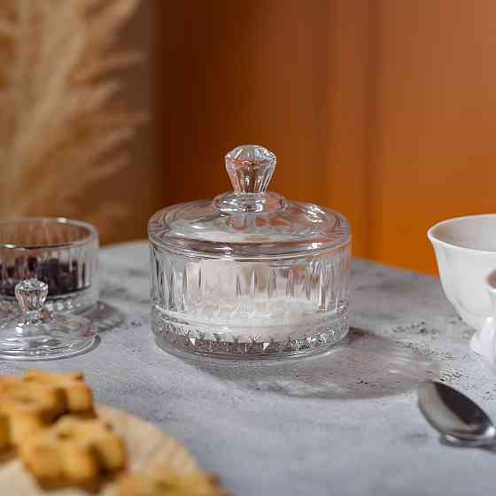 Yiwu Цукерниця з кришкою скляна Ø 10 см кругла HP-YH-72 Київ