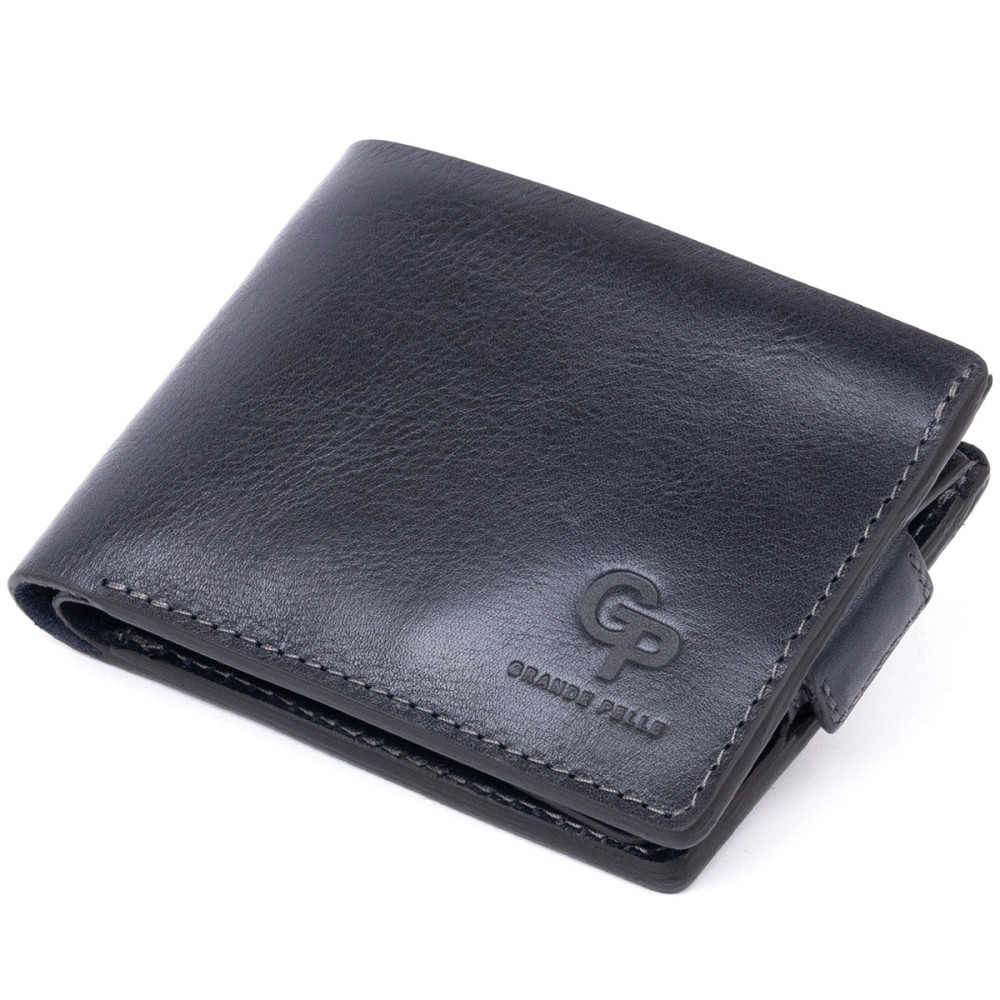 Функціональне тонке портмоне GRANDE PELLE 11323 Синє Київ - фото 1