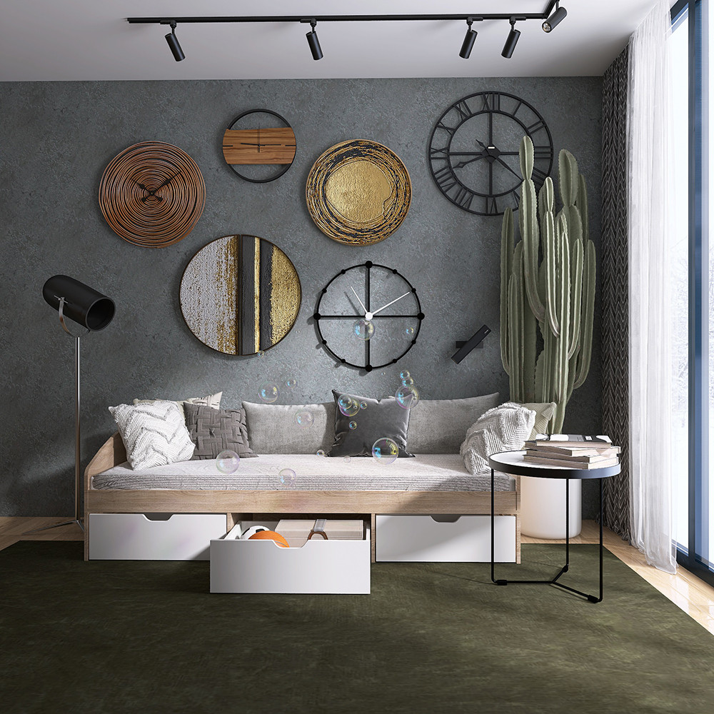 Ліжко односпальне з ящиками Еверест Комфорт 3 193х84х59 см Дуб сонома/Німфея Альба (білий) (DTM-073833) Львів - фото 4