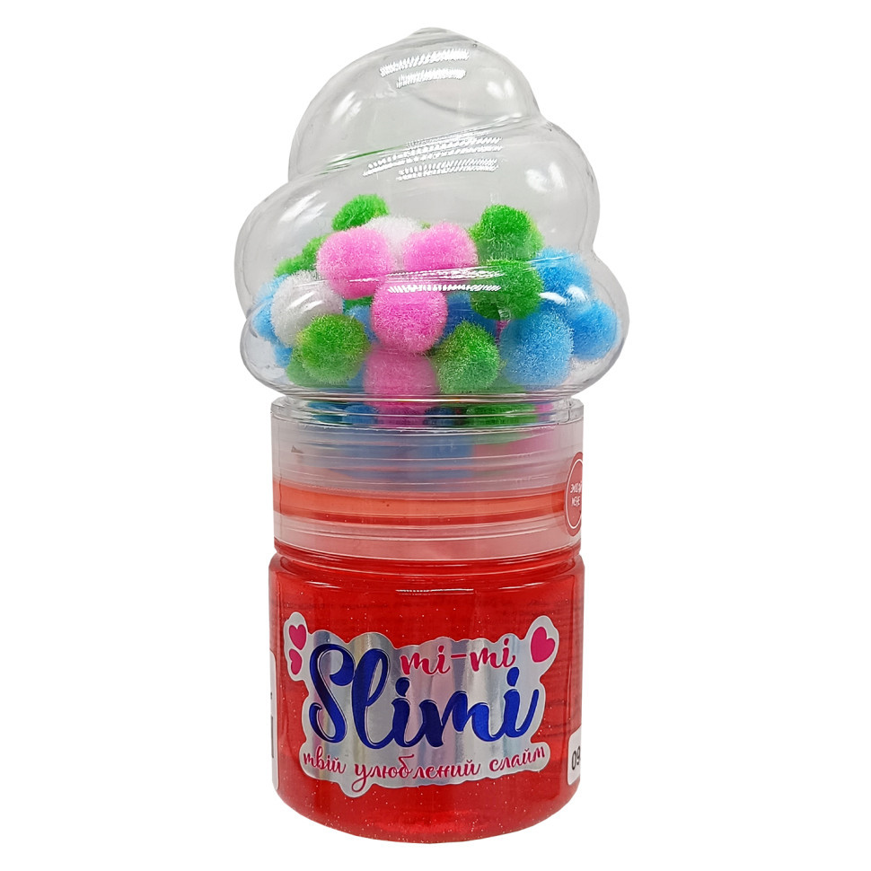 Іграшка-антистрес Слайм Mi-mi Slimi 71827ST(Red) з помпонами Вінниця - фото 1