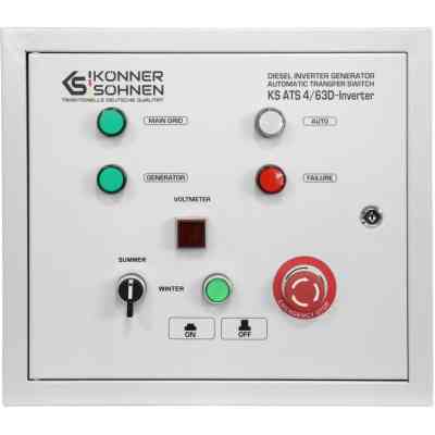 Автоматичне введення резерву (АВР) Konner&amp;Sohnen KS ATS 4/63D-Inverter, 230/400В, 230В 14,5кВт, 63А, 400В 41,5кВт (KSATS4/63D-INVERTER) Вінниця