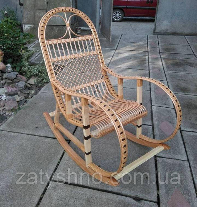Крісло гойдалка ротангова зручна світло-коричнева Київ - фото 6