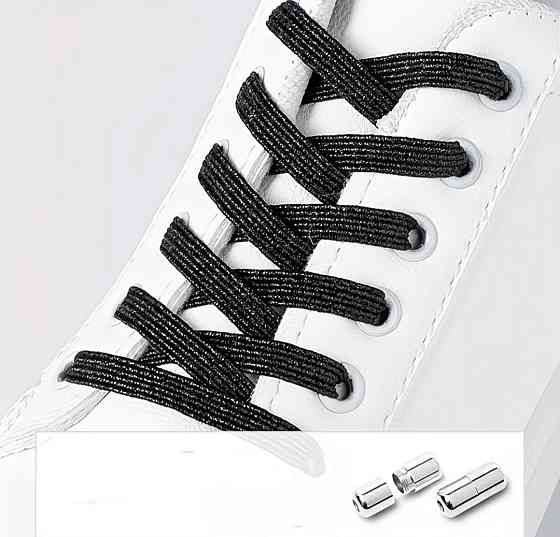 Шнурки еластичні глітерні з циліндричною застібкою Сміла