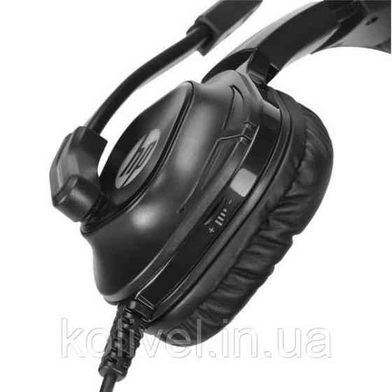 Навушники з мікрофоном HP DHE-8002 Gaming, Red LED, Black (DHE-8002) Київ