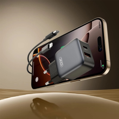 Зарядний пристрій XO L156 USB-C PD30W + USB-A QC3.0 Black (L156.black) Вінниця - фото 4