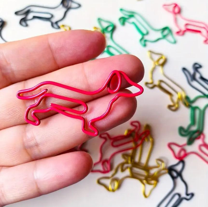 Креативные скрепки в форме собак, набор 10 шт | Цветные металлические скрепки для документов. Киев - изображение 2