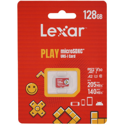 Карта пам&apos;яті Lexar 128GB microSDXC class 10 UHS-I U3 V30 A2 Play (LMSPLAY128G-BNSNG) Вінниця - фото 2