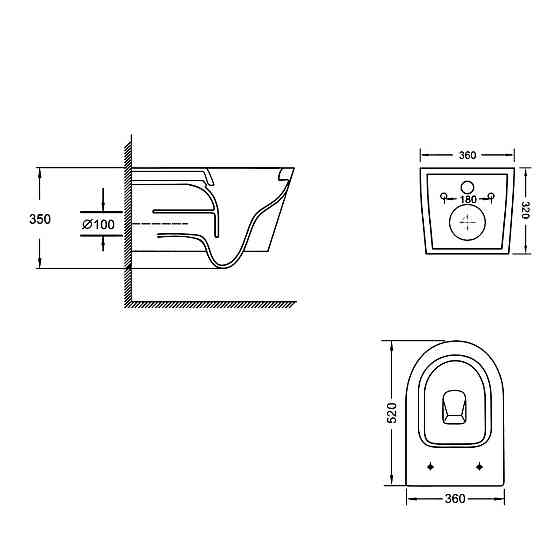 Унитаз подвесной Qtap Swan безободковый с сиденьем Soft-close QT16335180W Киев