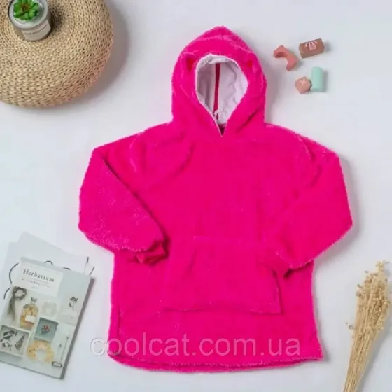 Дитяча толстовка плед 3в1 з капюшоном та рукавами Huggle Pe,Hoodie,Рожевий SBR Київ