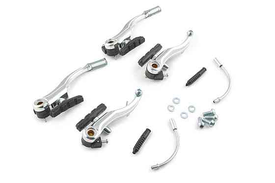 Тормоз велосипеда V-brake (хром) (комплект, перед + зад) Мукачево