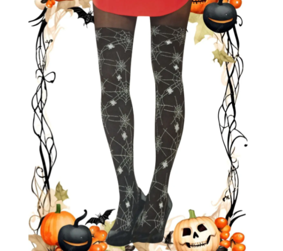 Колготки на Хэллоуин с пауками женские 40 den черный L Киев