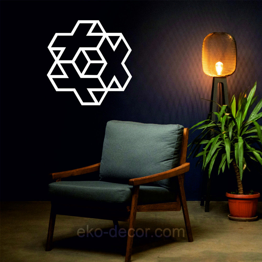 Декоративное настенное Панно «Плюсы» Декор на стену 70*70 см, Белый Киев - изображение 4