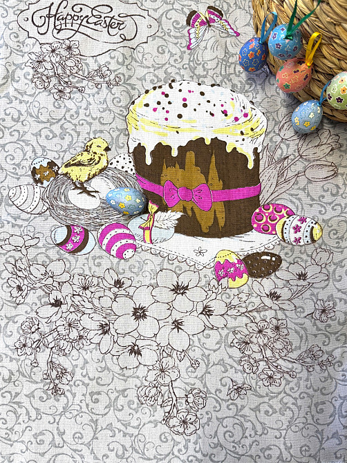 Ecotton Набір рушників великодній Ecotton 50х60 вафельних 3 шт. Великдень Зайченята в корзину Коломыя - изображение 2