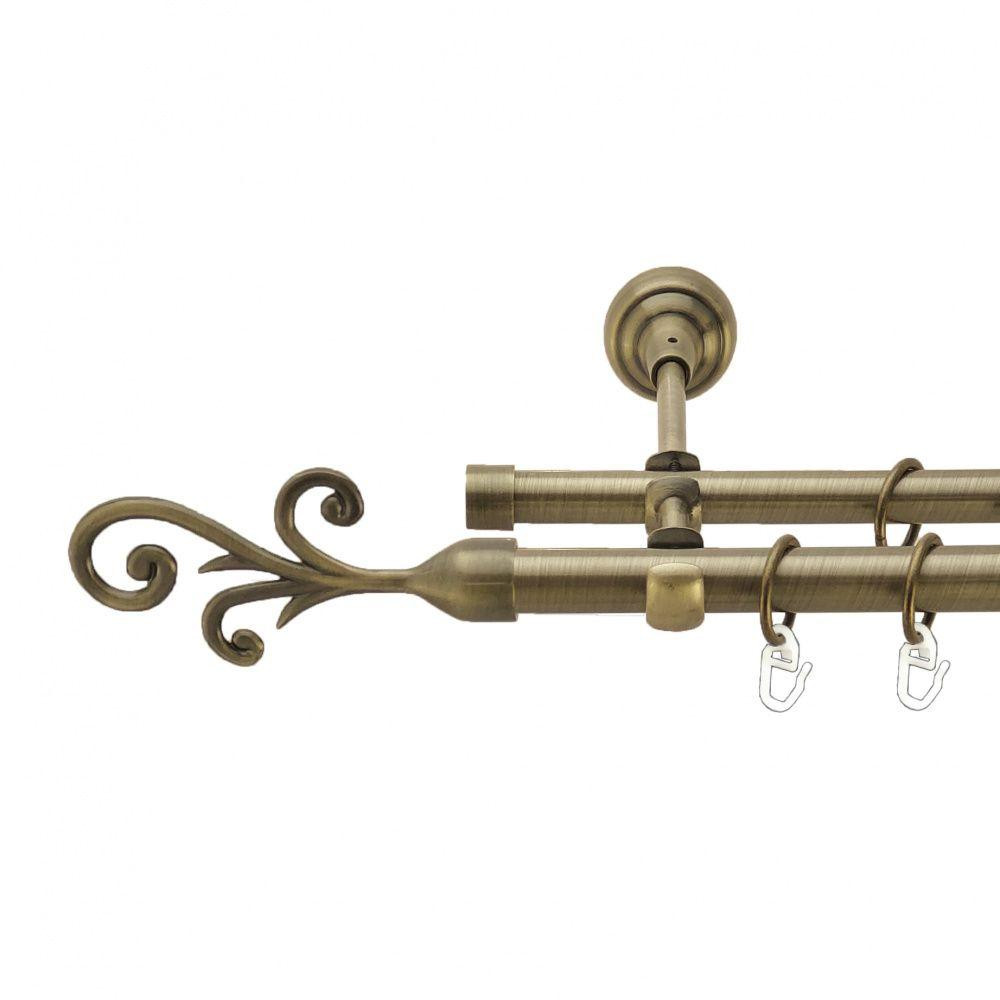 Карниз Orvit Фала металевий дворядний відкритий гладка труба кільце металеве Антик 19\16 мм 300 см (4003880) Львів - фото 1