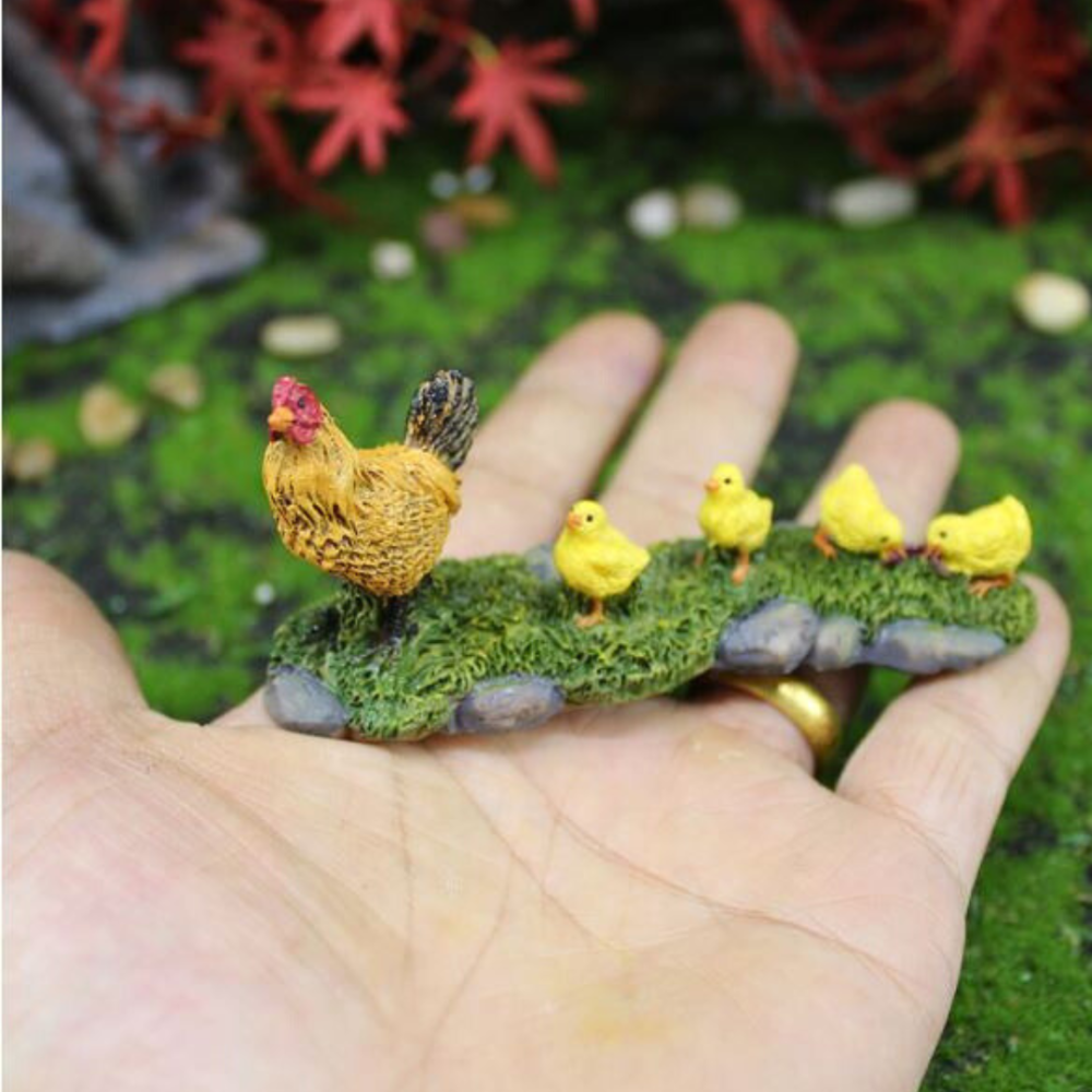 Декоративная фигурка Курица с цыплятами мини-сада флорариума микроландшафта кашпо микропейзажа вазона Одесса - изображение 4