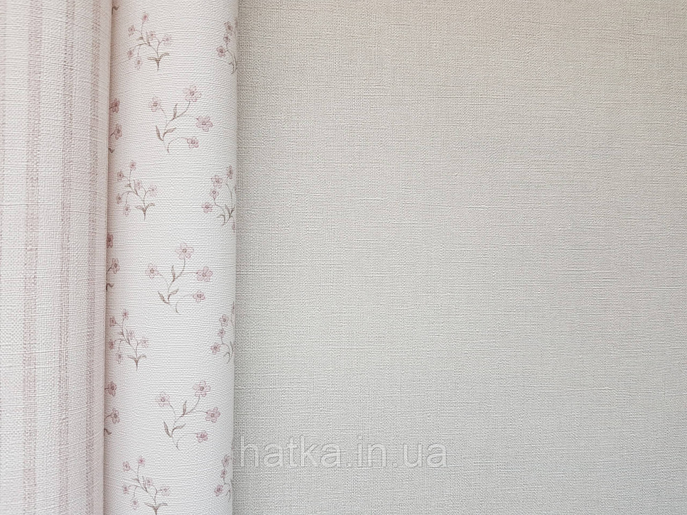 Шпалери вініл на флізеліні A.S.Creation Maison charme 0.53x10 однотон потертості під тканину сірі з рожевим Київ - фото 3