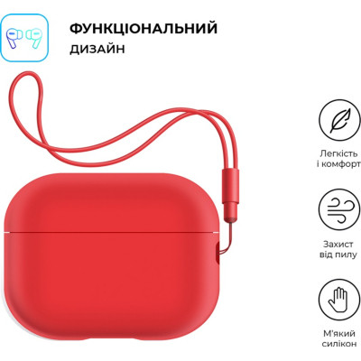 Чехол для наушников Armorstandart Silicone Case with straps для Apple Airpods Pro 2 Red (ARM68614) Винница - изображение 2