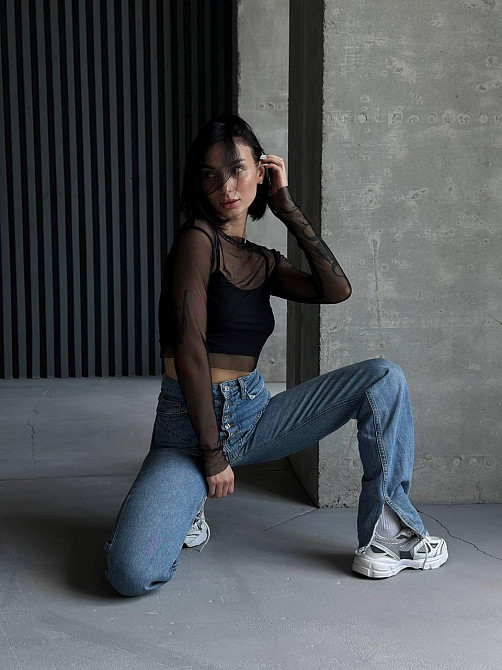 Жіночий топ+лонгслів у сіточку Харків - фото 2