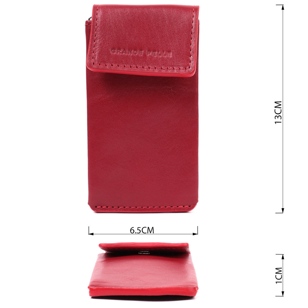 Яркая женская ключница футляр из натуральной кожи GRANDE PELLE 22569 Красный Киев - изображение 2