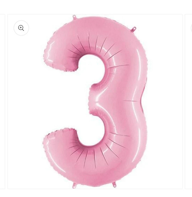 Цифра фольгированная 3 розовая 40