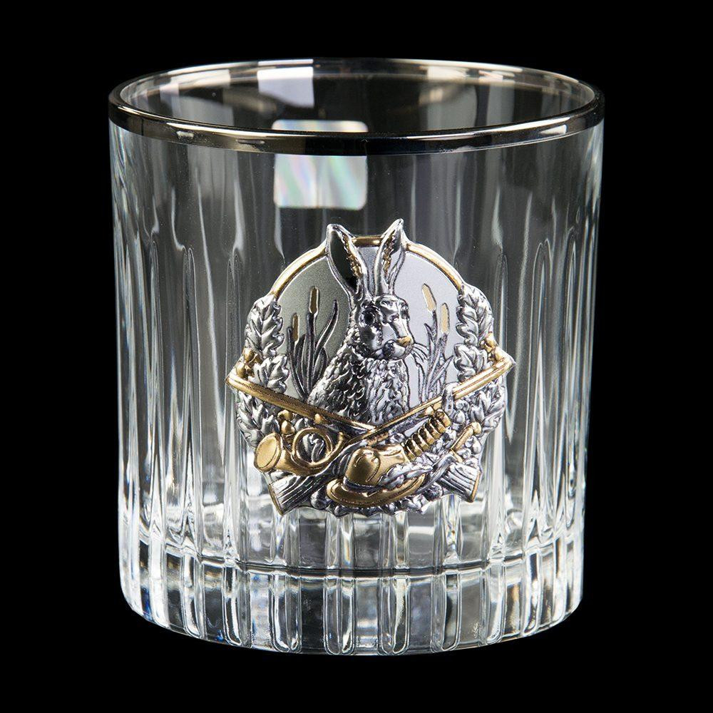 Набір для віскі «Мисливець» графин, 4 склянки кришталь, срібло, золото Рівне - фото 8