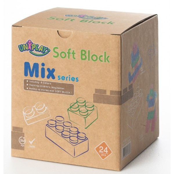 Конструктор Uniplay Mix Soft Block Primary 24 деталі (UN3024PR) Чернігів - фото 1