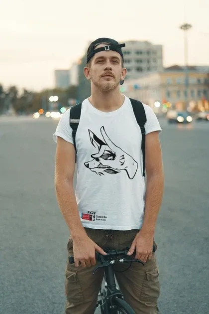 Футболка чоловіча з  принтом Человек Бензопила Демон Лис Розмір 48 Anime0106 Дніпро - фото 3