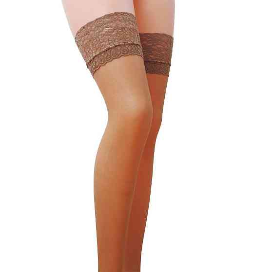 Панчохи Passion ST003 5 beige, класичні, на ажурній силіконовій резинці Sex Aura Київ