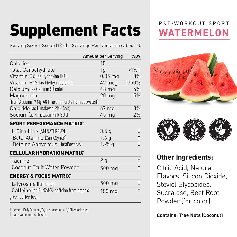 Передтренувальний комплекс Kaged Muscle Pre-Workout Sport 260 г, Watermelon Луцьк - фото 3