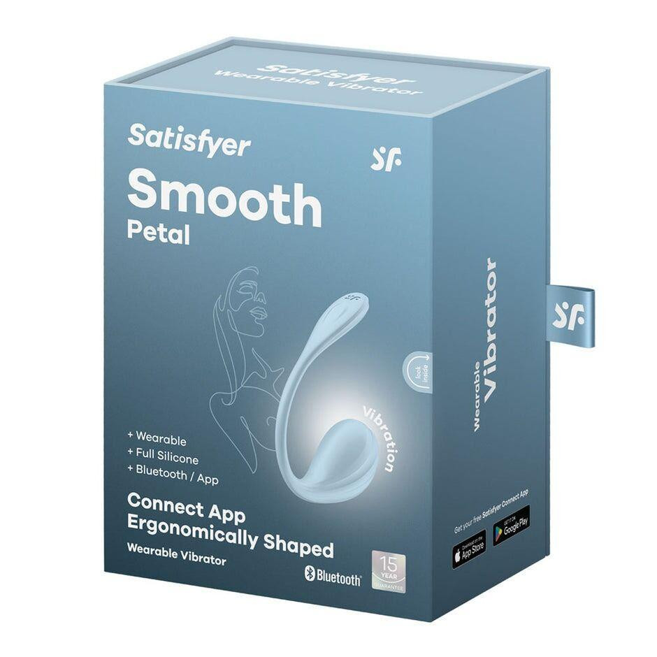 Смарт-віброяйце Satisfyer Smooth Petal Connect App Light Blue Sex Aura Київ - фото 8