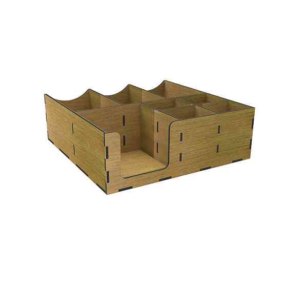 Органайзер EKOSTAR дерев'яний темний горіх з отворами для кришок 30х30 Київ