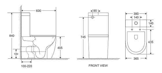 Унітаз-компакт Mixxus Premium Ellipse-0401-T1 630x390x840mm, система змиву TORNADO 1.0   ( MP6467 ) 36414 Харків
