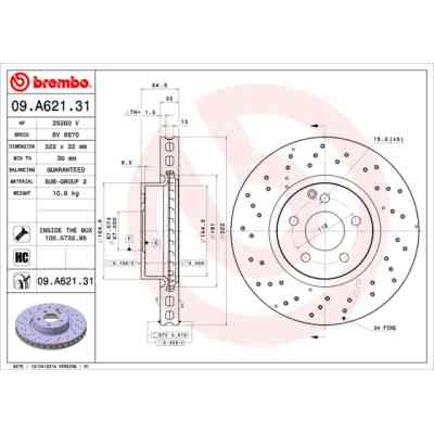 Тормозной диск Brembo 09.A621.31 Винница