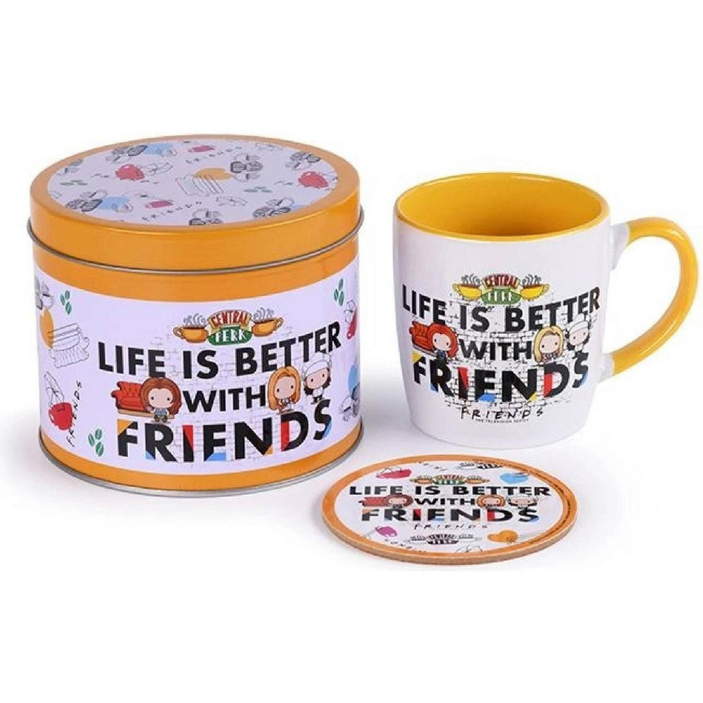 Кружка в жестяной банке FRIENDS (LIFE IS BETTER - CHIBI) MUG TIN SET 370 мл, керамика Ровно - изображение 1