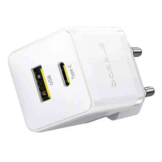 Мережевий зарядний пристрій Baseus Palm Fast Charger C+U 20W EU Moon White Київ