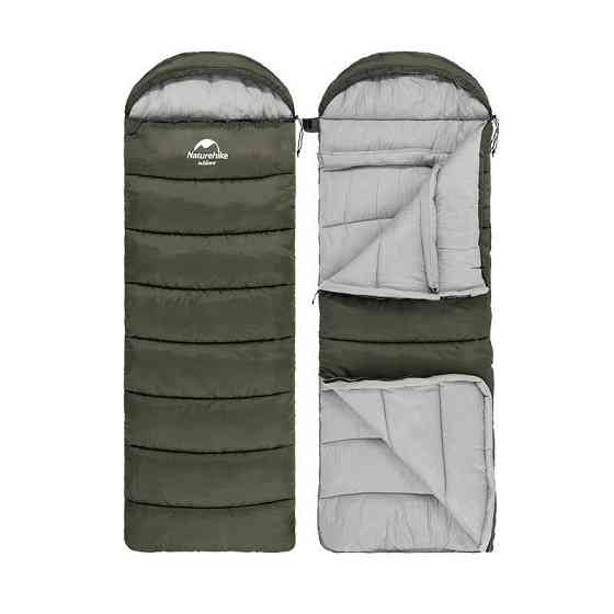 Спальник с капюшоном Naturehike U350 NH20MSD07, (1°C), левый, зеленый Киев