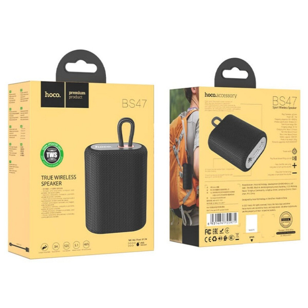 Портативна колонка HOCO BS47 Uno sports BT speaker Black Київ - фото 4