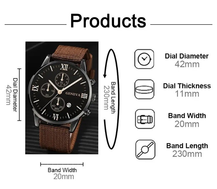 Подарочный набор для мужчин: наручные часы с 3 ориг. браслетами- диам 4см, длин 24см, шир рем 2см, без коробки Киев - изображение 3